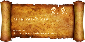 Riha Valéria névjegykártya